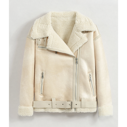 BLOUSON AVIATEUR OVERSIZE EN SIMILICUIR