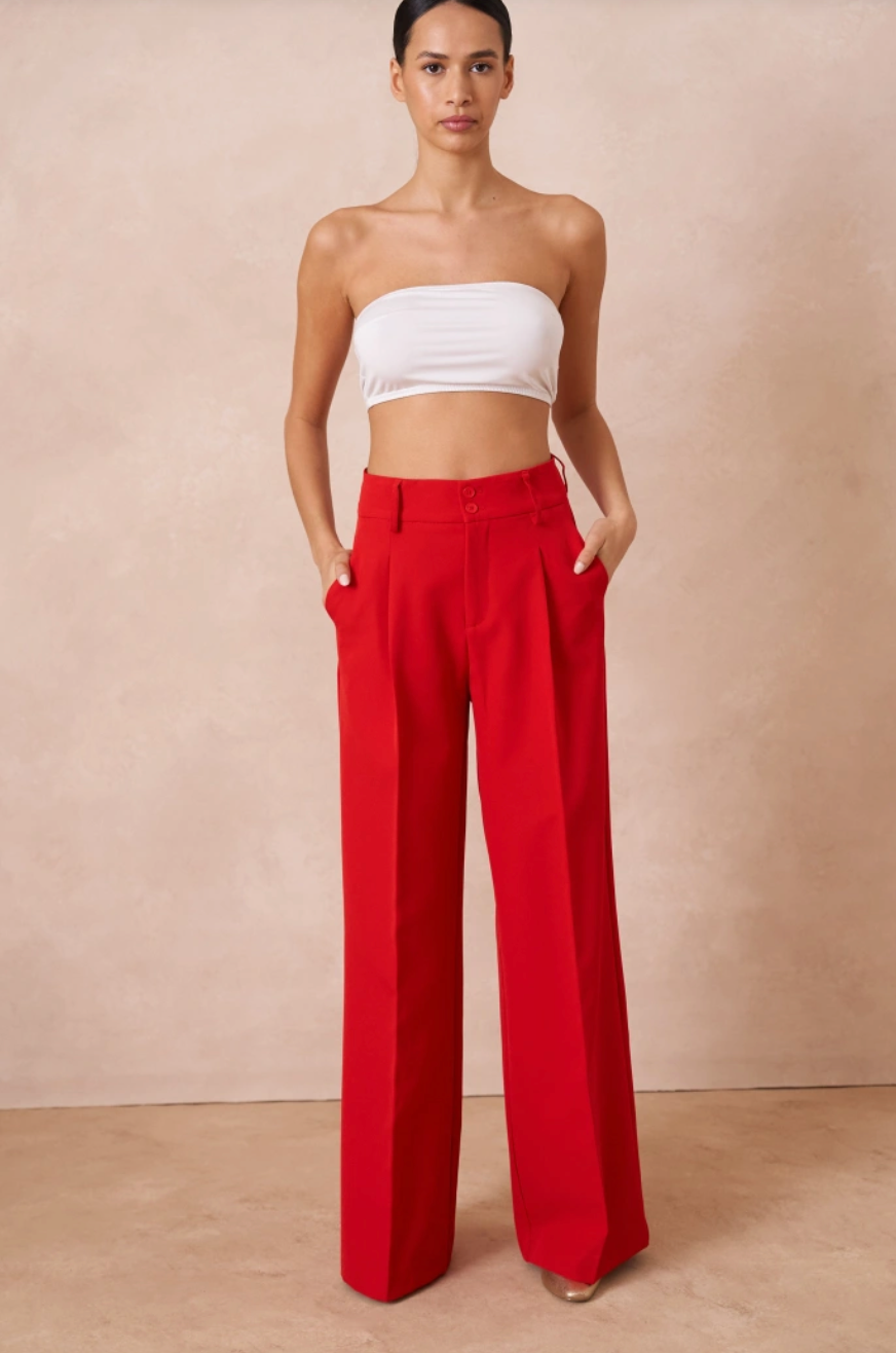 PANTALON LARGE FLARE  TAILLE HAUTE