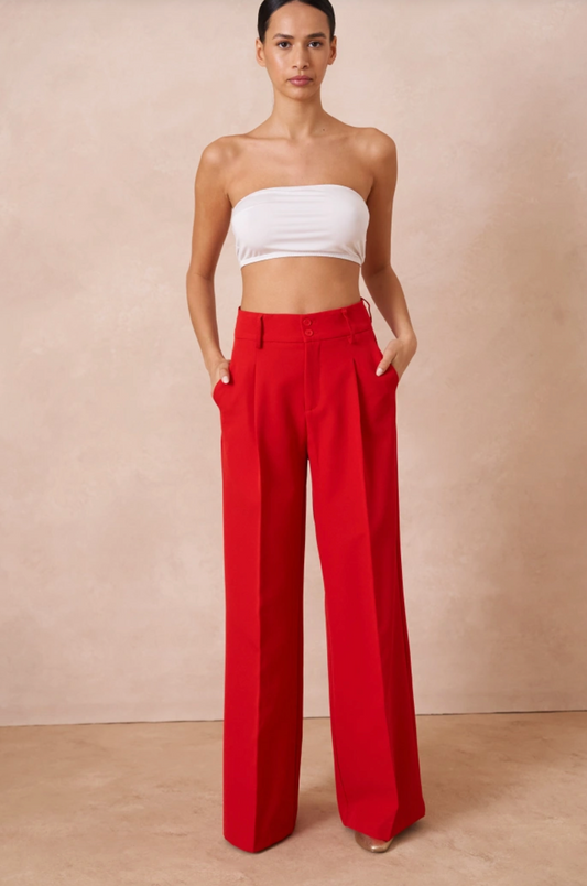 PANTALON LARGE FLARE  TAILLE HAUTE